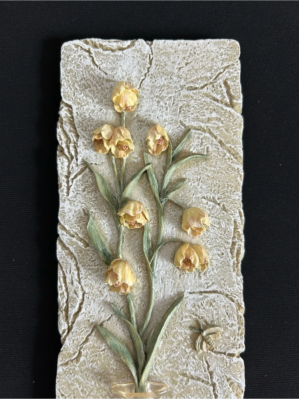 Vintage Cheri Blum Flowers In Vase 3D Wall Art Plaques Set Of 2 Resin Floral